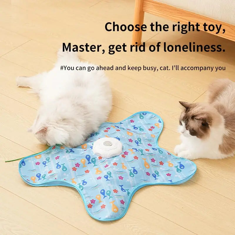 Cat Toys Interactive Hide and Seek Cat Toy with Mouse Squeaky Motion Activated Moving Concealed Feathers Kitten Teaser Toy