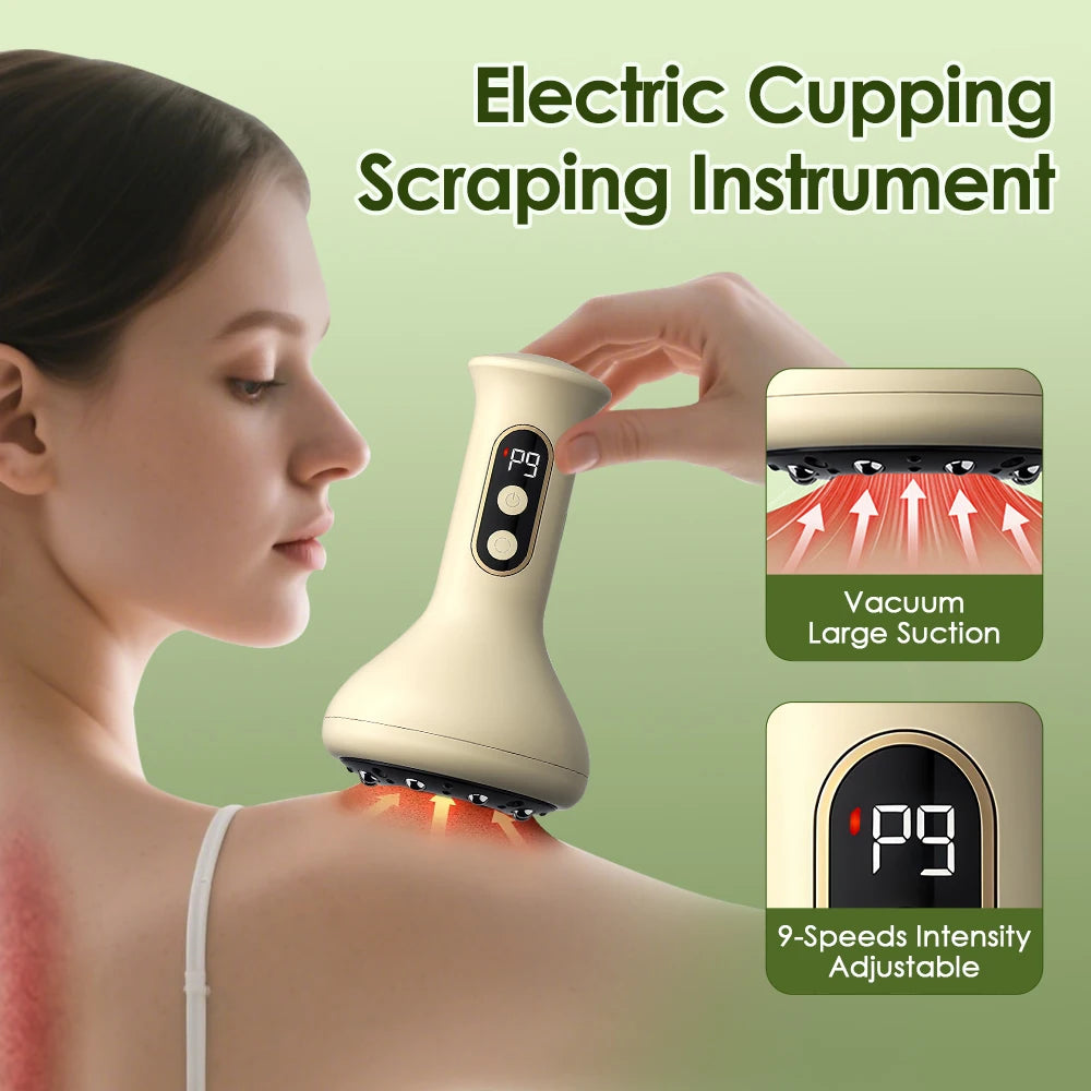 Electric Cupping Machine Scraping Device Meridian Brush Universal Home Massage Tool for Whole Body Relaxation And Stress Relief