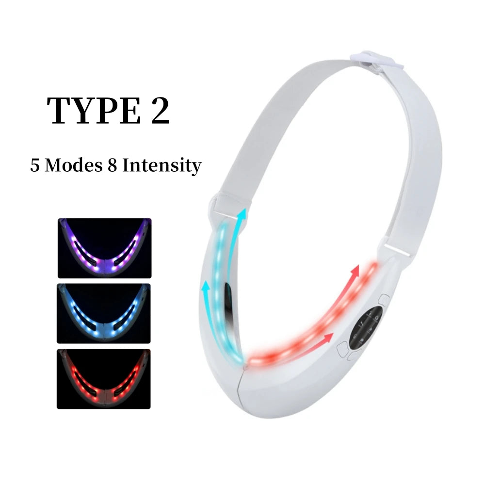EMS microcurrent Face Lifting Device Red Light Skin Rejuvenation V Face Massager Double Chin Lift Up Facial Beauty Instrument