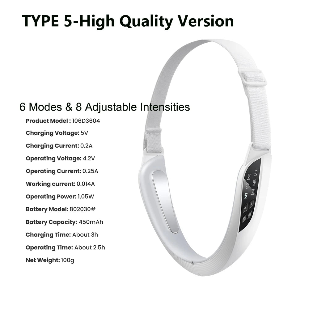 EMS microcurrent Face Lifting Device Red Light Skin Rejuvenation V Face Massager Double Chin Lift Up Facial Beauty Instrument