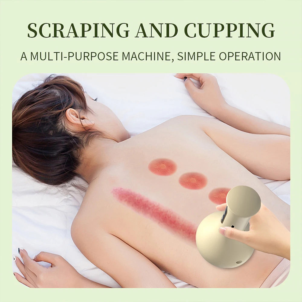 Electric Cupping Machine Scraping Device Meridian Brush Universal Home Massage Tool for Whole Body Relaxation And Stress Relief